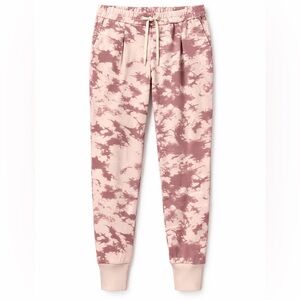 Varley Tie Dye Joggers High Rise Fleece Sweatpants Neutral Tan Size S